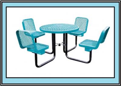 Round Picnic Table with Four Chairs